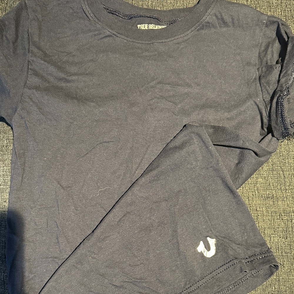 True Religion Charcoal Tee with Logo